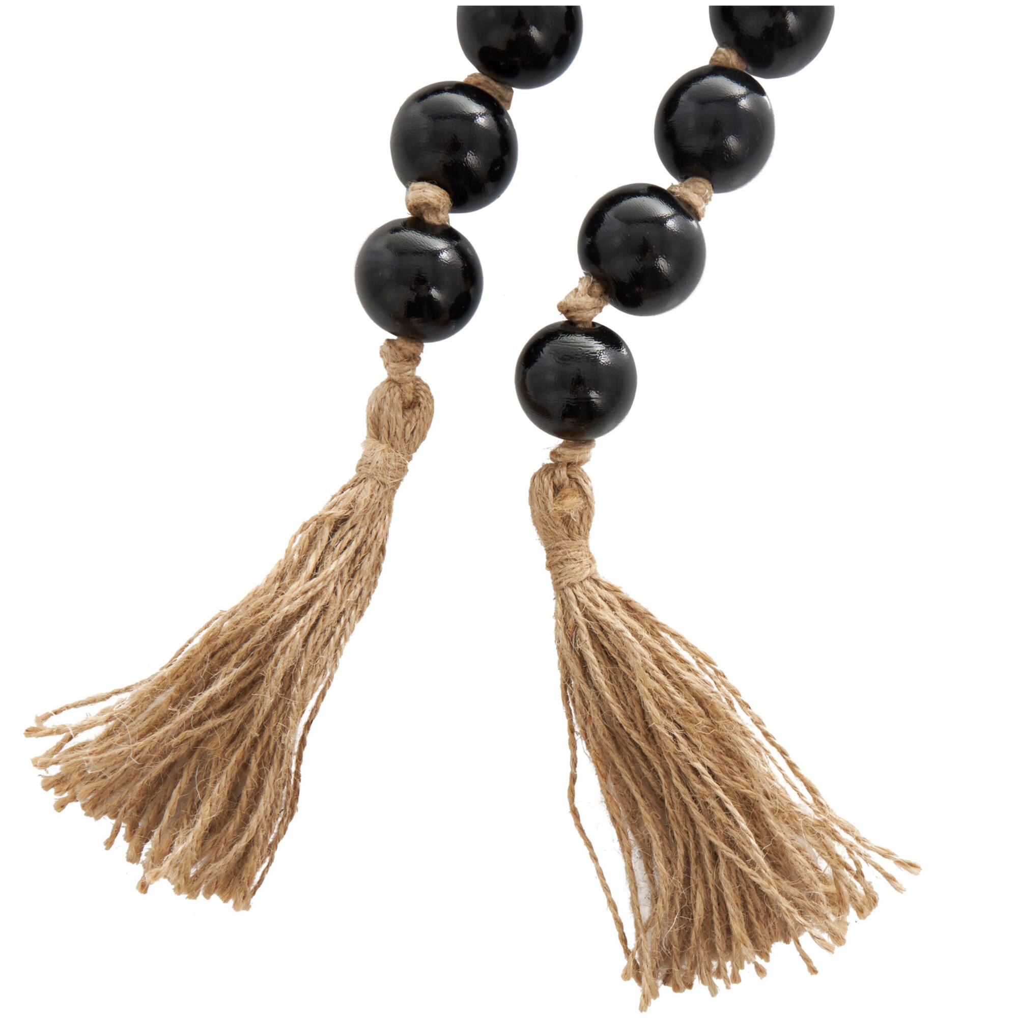 4ft. Glass Handmade Round Beaded Garland with Tassel